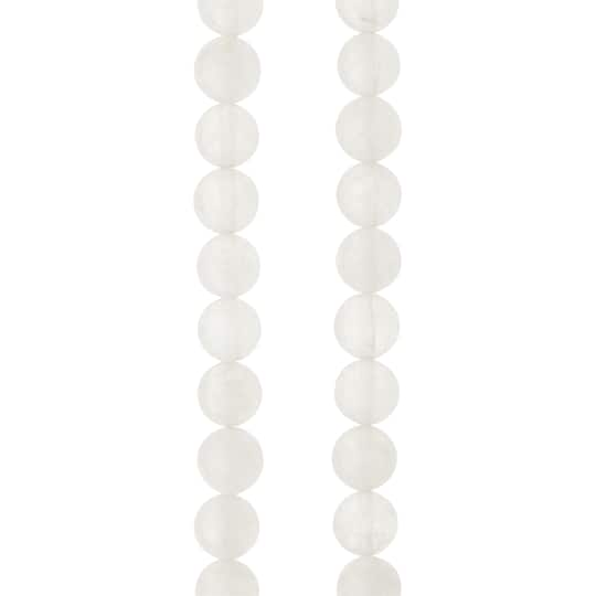 12 Pack: White Quartzite Round Beads, 8mm by Bead Landing&#x2122;